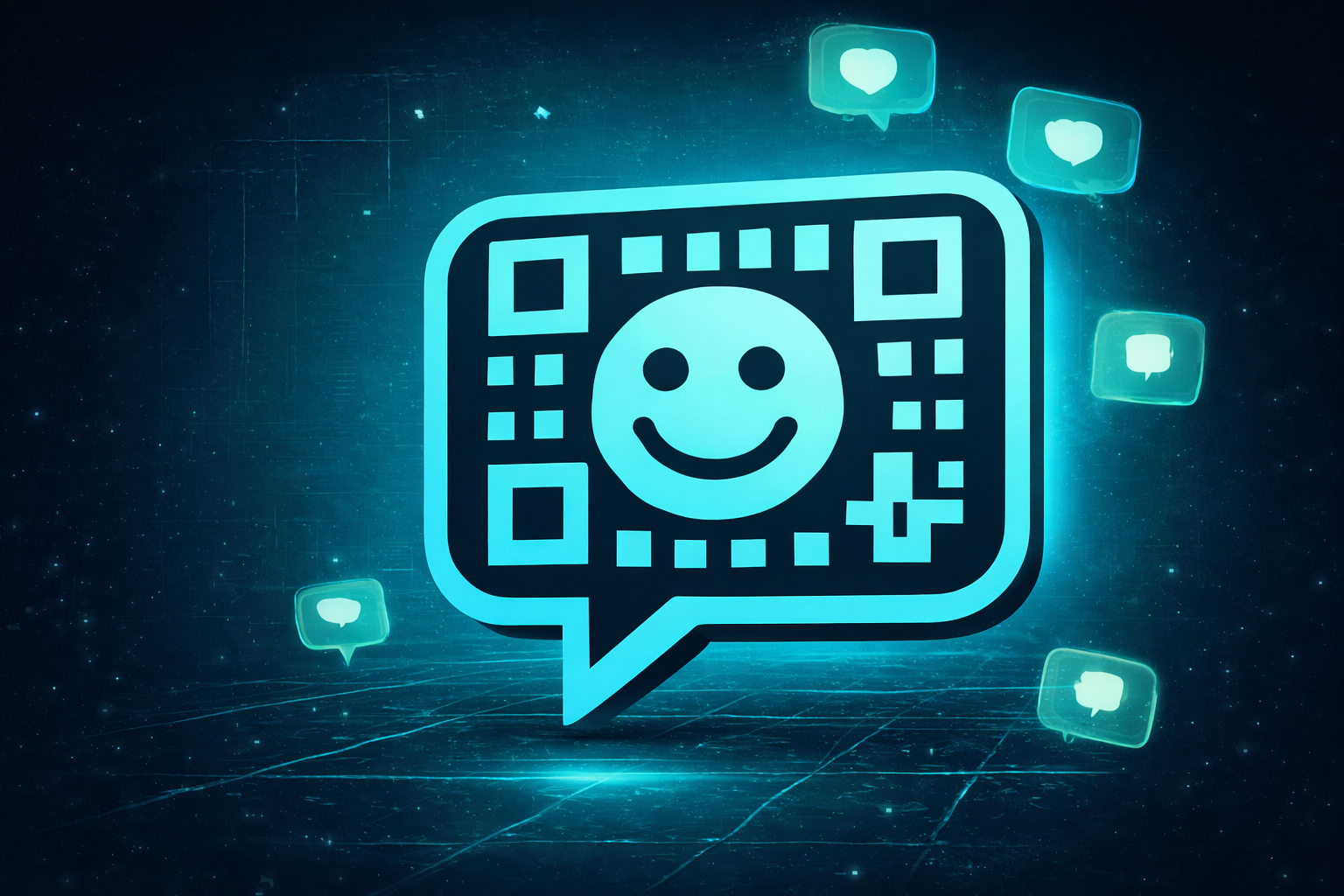 Glowing QRChat QR illustration